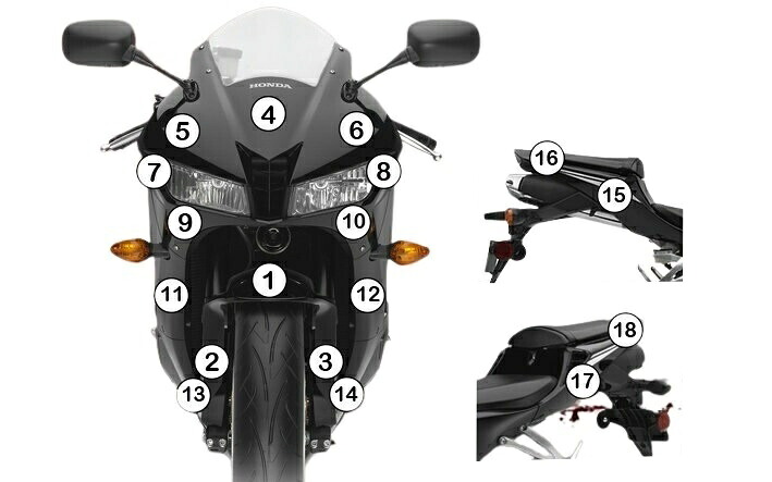 EAZI-GUARD イージーガード 車種別ストーンチッププロテクションフィルム CBR600 HONDA ホンダ プロテクションフィルム・保護フィルム 外装 カラー：グロスサーフェス（艶あり）