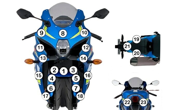 EAZI-GUARD イージーガード 車種別ストーンチッププロテクションフィルム GSXR1000 SUZUKI スズキ プロテクションフィルム・保護フィルム 外装 カラー：マットサーフェス（艶なし）
