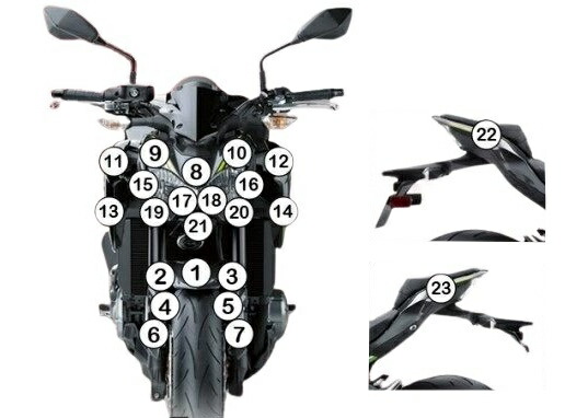 EAZI-GUARD イージーガード 車種別ストーンチッププロテクションフィルム Z900 KAWASAKI カワサキ プロテクションフィルム・保護フィルム 外装 カラー：マットサーフェス（艶なし）