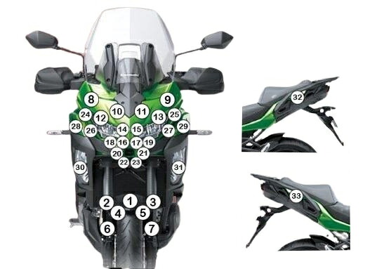 EAZI-GUARD イージーガード 車種別ストーンチッププロテクションフィルム VERSYS 1000 KAWASAKI カワサキ プロテクションフィルム・保護フィルム 外装 カラー：グロスサーフェス（艶あり）