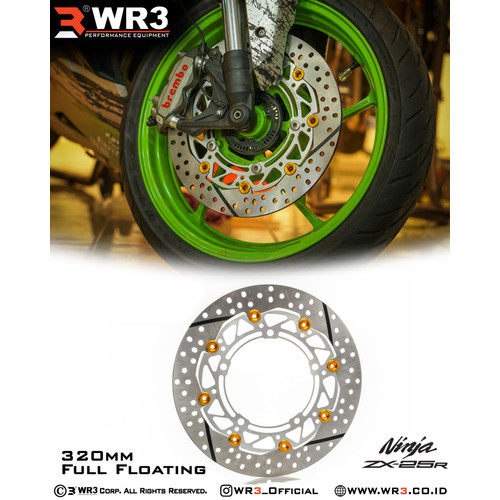 WR3 ダブルアールスリー フルフローティングブレーキディスクローター NINJA 250Fi KAWASAKI カワサキ ブレーキディスクローター ブレーキ インナーディスク：シルバー／フローティングピン：ブラック 19,500円