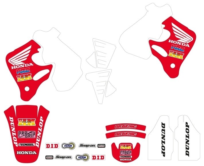 TECNOSEL テクノセル コンプリート セット チーム ホンダ 1992 CR 125 R 250 HONDA ステッカー・デカール 外装