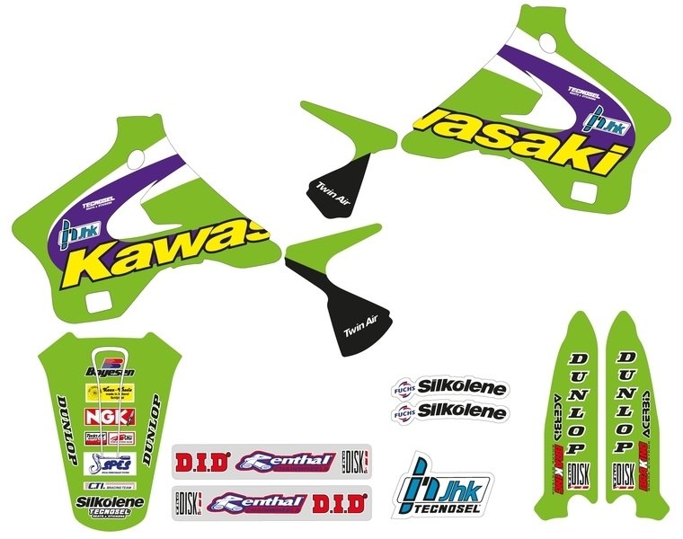 TECNOSEL テクノセル コンプリート セット チーム カワサキ 1998 KX 125 250 KAWASAKI ステッカー・デカール 外装