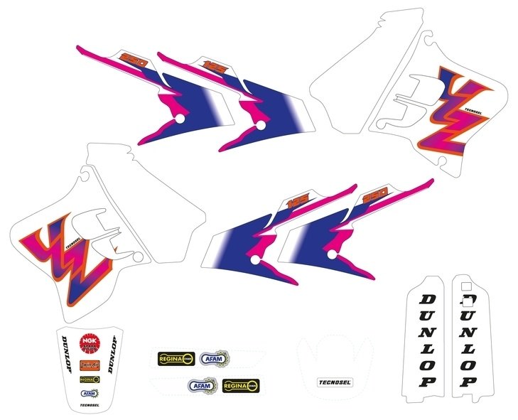 TECNOSEL テクノセル ステッカーキットチーム ヤマハ 1993 YZ 125 250 YAMAHA ステッカー・デカール 外装