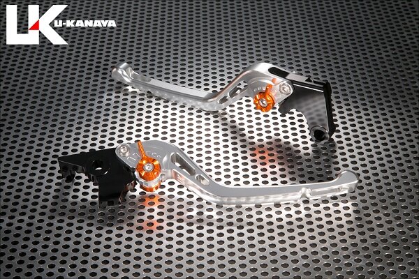 U-KANAYA ユーカナヤ GPタイプ アルミビレットレバーセット SPEED TWIN 900 TRIUMPH トライアンフ ブレーキ・クラッチレバーセット ハンドル周辺パーツ ハンドル レバーカラー：シルバー / アジャスターカラー：シルバー / レバータイプ：ロング（レバー部全長：約173mm）