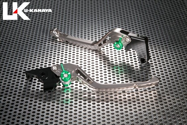 U-KANAYA ユーカナヤ GPタイプ アルミビレットレバーセット SPEED TWIN 900 TRIUMPH トライアンフ ブレーキ・クラッチレバーセット ハンドル周辺パーツ ハンドル レバーカラー：チタンカラー / アジャスターカラー：ゴールド