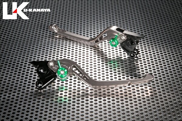 U-KANAYA ユーカナヤ GPタイプ アルミビレットレバーセット X FORCE YAMAHA ヤマハ ブレーキ・クラッチレバーセット ハンドル周辺パーツ ハンドル レバーカラー：チタンカラー / アジャスターカラー：ブルー / レバータイプ：ロング（レバー部全長：約173mm）