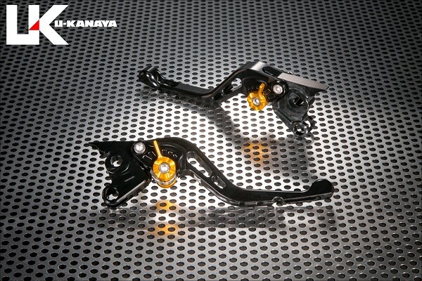 U-KANAYA ユーカナヤ GPタイプ アルミビレットレバーセット X FORCE YAMAHA ヤマハ ブレーキ・クラッチレバーセット ハンドル周辺パーツ ハンドル レバーカラー：ブラック / アジャスターカラー：オレンジ / レバータイプ：ショート（レバー部全長：約143mm）