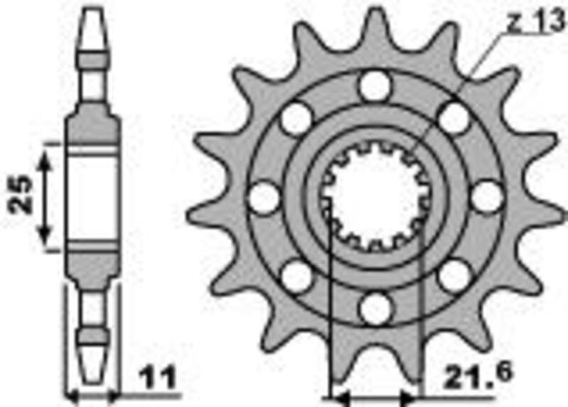 PBR ピービーアール レーシングスチール製スタンダードフロントスプロケット FZ6 600 FAZER S ABS N S2 XJ6 F DIVERSION YZF-R6 YZF-R7 YAMAHA ヤマハ ドライブスプロケット・フロントスプロケット 駆動系