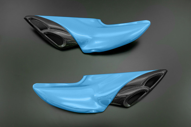 ARCHI アーキ Double Bubble Intake (D.B.I./ダブル・バブル・インテーク) Z900RS Cafe KAWASAKI カワサキ エアスクープ・エアダクト 外装 カラー:ストームクラウドブルー