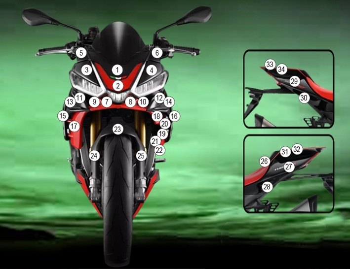EAZI-GUARD イージーガード 車種別ストーンチッププロテクションフィルム Tuono V4 APRILIA アプリリア プロテクションフィルム・保護フィルム 外装 カラー：グロスサーフェス（艶あり）