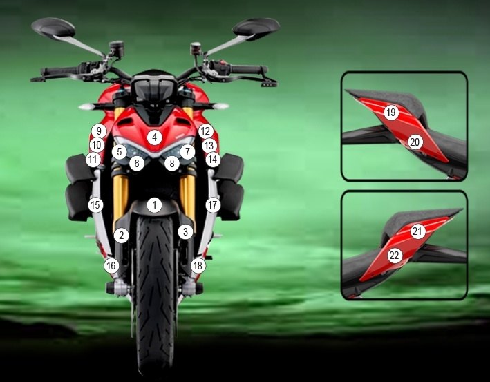 EAZI-GUARD イージーガード 車種別ストーンチッププロテクションフィルム Streetfighter V4 DUCATI ドゥカティ プロテクションフィルム・保護フィルム 外装 カラー：グロスサーフェス（艶あり）