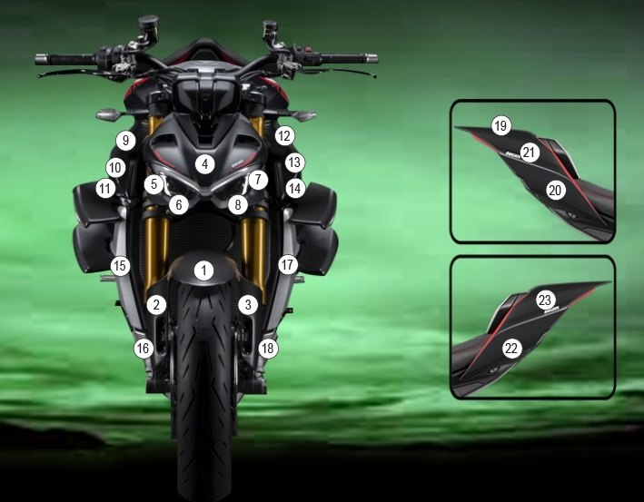 EAZI-GUARD イージーガード 車種別ストーンチッププロテクションフィルム Streetfighter V4 SP DUCATI ドゥカティ プロテクションフィルム・保護フィルム 外装 カラー：グロスサーフェス（艶あり）