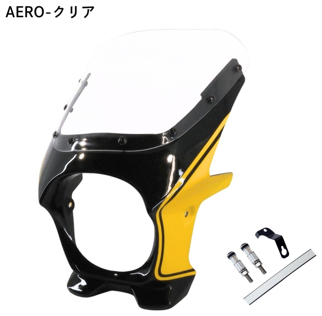 World Walk ワールドウォーク ライン入り2色塗装ビキニカウル タイプエアロ Z900RS KAWASAKI カワサキ ビキニカウル カウル関連 外装 スクリーンカラー:クリア / カラー:メタリックディアブロブラック×キャンディーライムグリーン