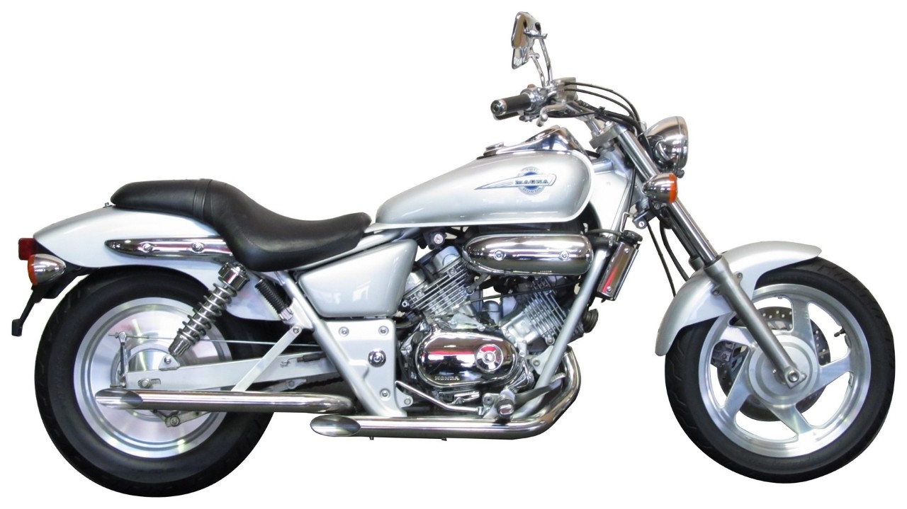 ホンダ ステンレス製ツインスラッシュカットWマフラー/マグナ50