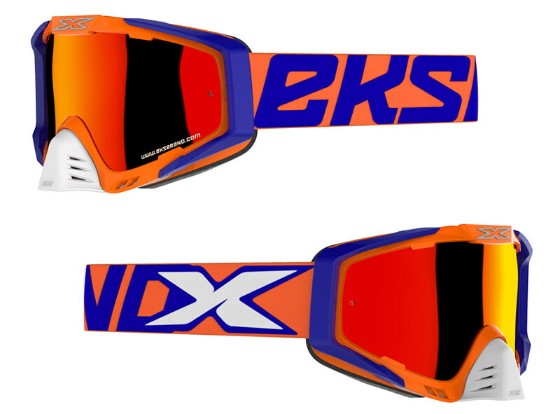 EKS Brand イーケーエスブランド EKS-S(エックス・エス) ゴーグル オフロードゴーグル アパレル フレームカラー：フローオレンジ／ブルー／ホワイト