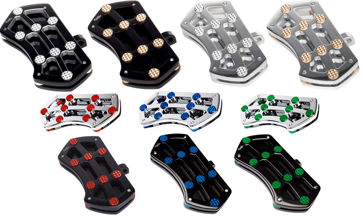Vity’s Design ビティズデザイン DIAMOND ダイアモンドパッセンジャーボード 汎用 HARLEY-DAVIDSON ハーレーダビッドソン タンデムステップ・タンデムブラケット ステップ 足回り 仕上げ(フロアボード／スキッドプルーフ(丸のパーツ))：フルクロム／クロム