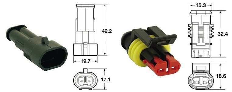 EUROPE IMPORT GOODS ヨーロッパ輸入商品 2プラグ端子セット 汎用コネクター 五個入り コネクター・カプラー スイッチ・ハーネス関係 電装系