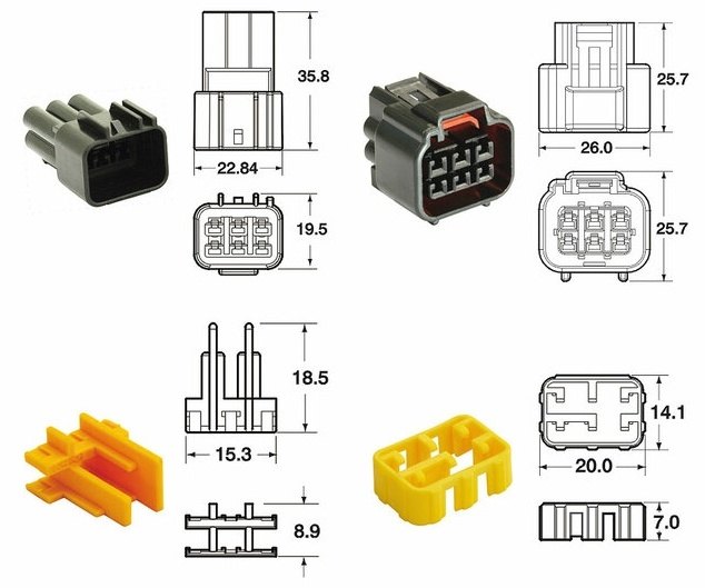 EUROPE IMPORT GOODS ヨーロッパ輸入商品 6プラグ端子セット コネクター 090 FRKW 純正タイプ - 五個入り コネクター・カプラー スイッチ・ハーネス関係 電装系