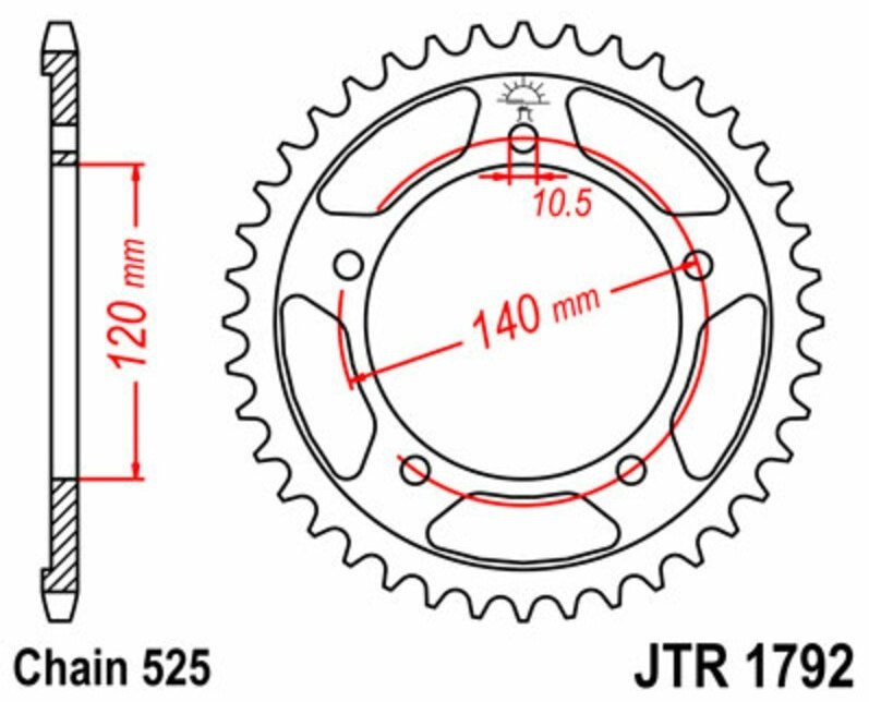 JT SPROCKETS JTスプロケット スチール製リアスプロケット スタンダード 1792-525 GSR600 K6、K7、K8、K9、L0 B Yoshimura SUZUKI スズキ ドリブンスプロケット・リアスプロケット 駆動系