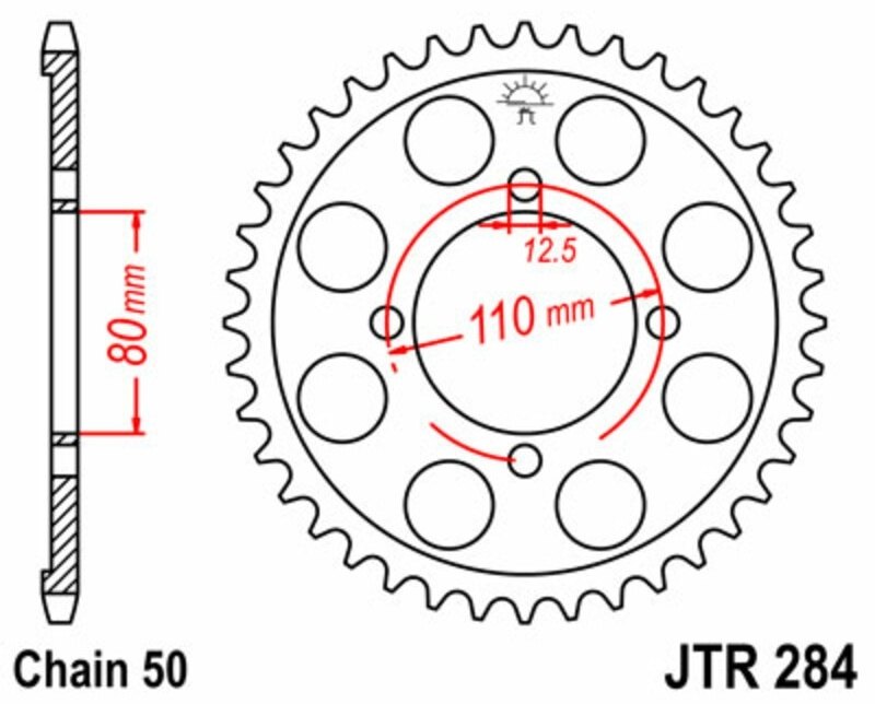 JT SPROCKETS JTスプロケット スチール製リアスプロケット スタンダード 284-530 CB650 Z、A、B C HONDA ホンダ ドリブンスプロケット・リアスプロケット 駆動系