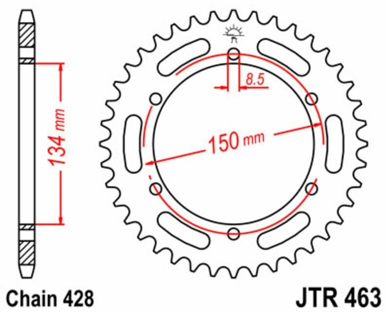 JT SPROCKETS JTスプロケット スチール製リアスプロケット スタンダード 463 - 428 KMX125 A1-A5、B1-B12 KAWASAKI カワサキ ドリブンスプロケット・リアスプロケット 駆動系