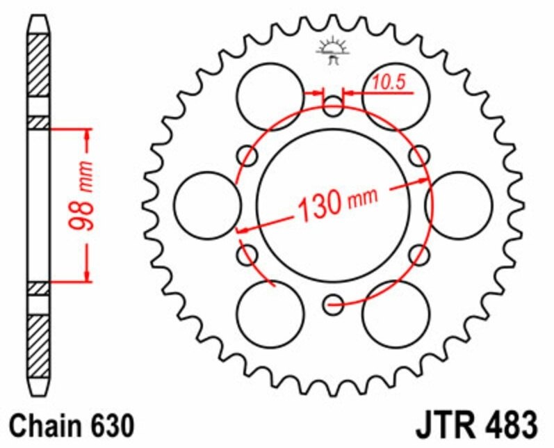 JT SPROCKETS JTスプロケット スチール製リアスプロケット スタンダード 483-630 KZ900 Z1、Z1A、Z1B USA仕様 A Z900 KAWASAKI カワサキ ドリブンスプロケット・リアスプロケット 駆動系