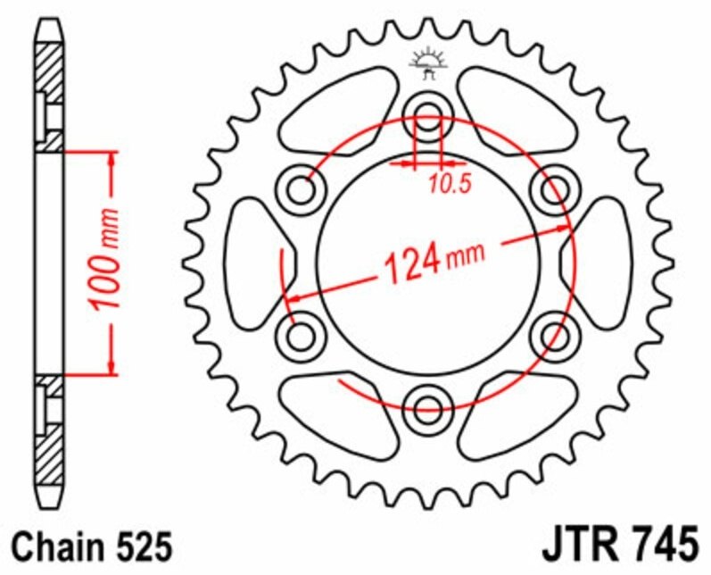 JT SPROCKETS JTスプロケット スチール製リアスプロケット スタンダード 745 - 525 944 Sport Turismo ST2 992 Touring ST3 ST3ABS DUCATI ドゥカティ ドリブンスプロケット・リアスプロケット 駆動系