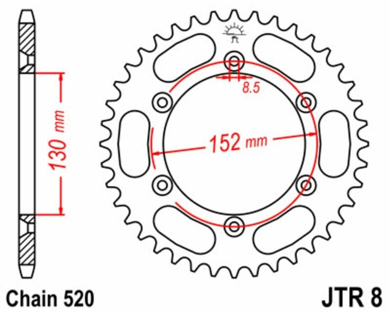 JT SPROCKETS JTスプロケット スチール製リアスプロケット スタンダード 8-520 G450 X Street Legal BMW ドリブンスプロケット・リアスプロケット 駆動系