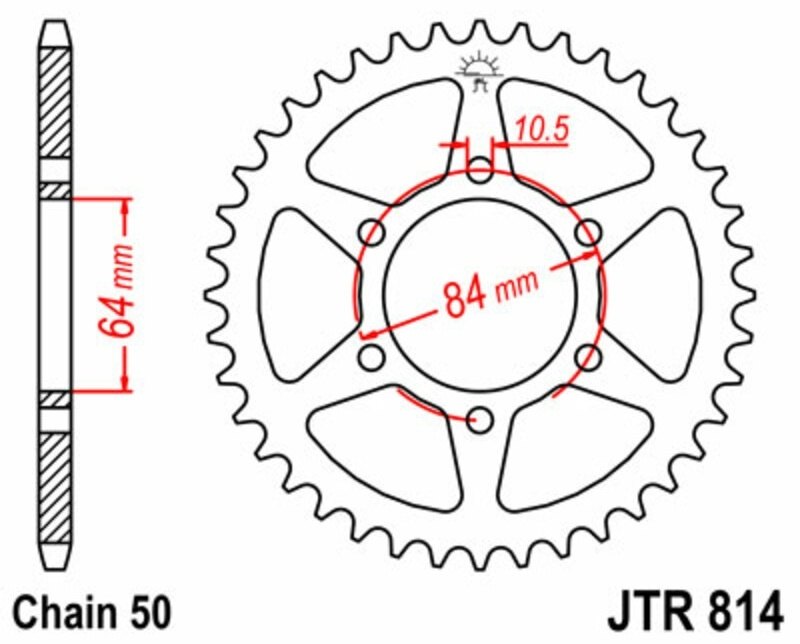 JT SPROCKETS JTスプロケット スチール製リアスプロケット スタンダード 814 - 530 GT500 A、B T500 1/2/3/R/J/K/L/M USA仕様 SUZUKI スズキ ドリブンスプロケット・リアスプロケット 駆動系