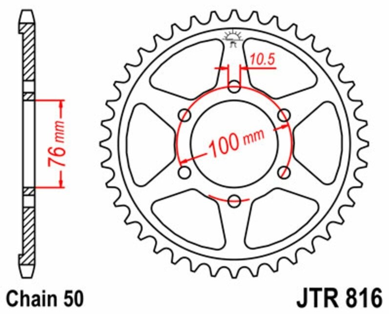 JT SPROCKETS JTスプロケット Steel Standard Rear Sprocket 816 - 530 GS550 EC、EN、ETDisc Brake LN、LT、LX Chopper E T、 L T Cast wheel USA仕様 X M Z M-X、Z Katana SUZUKI スズキ ドリブンスプロケット・リアスプロケット 駆動系
