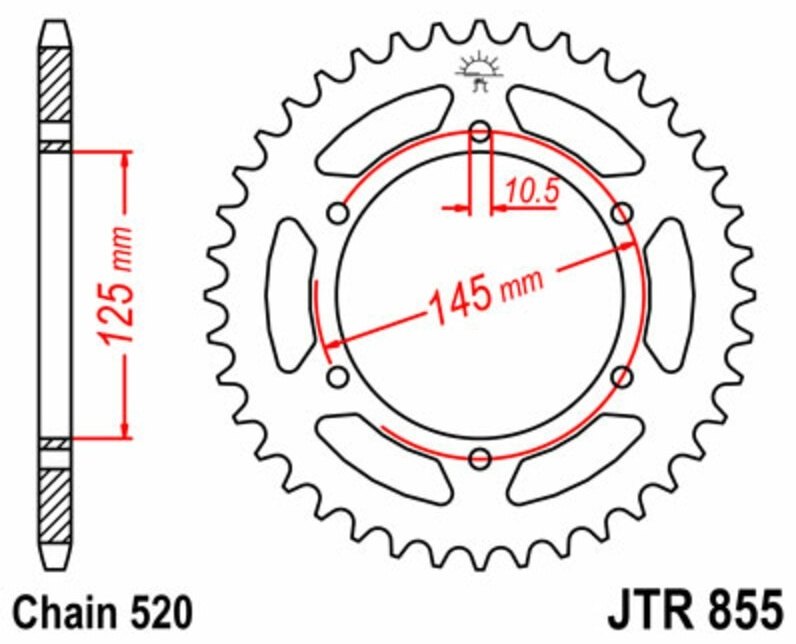 JT SPROCKETS JTスプロケット スチール製リアスプロケット スタンダード 855 - 520 XJ600 S-L、M Diversion N XTZ750 Super Tenere YAMAHA ヤマハ ドリブンスプロケット・リアスプロケット 駆動系