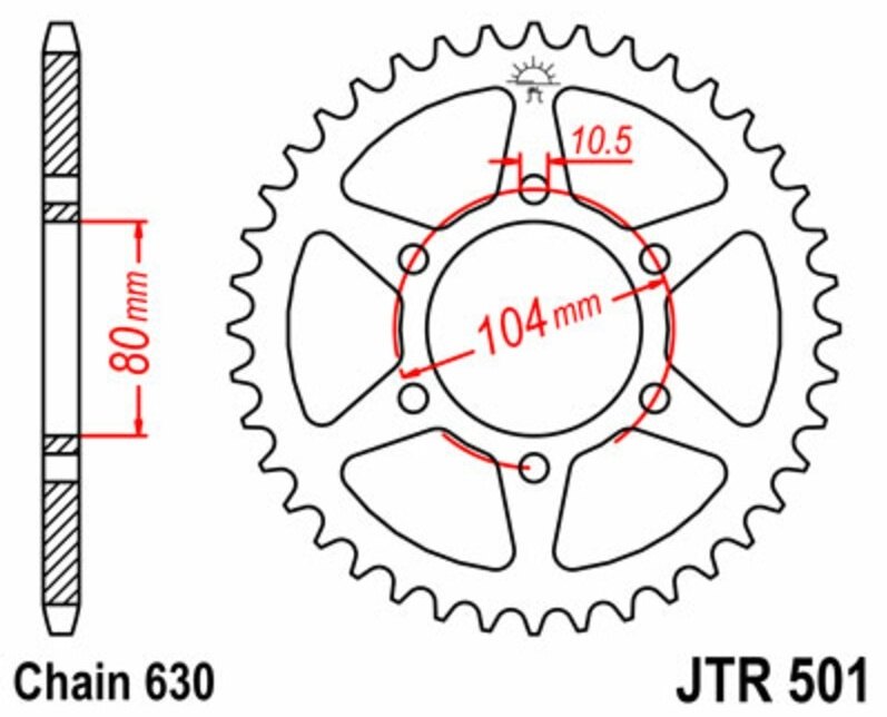 JT SPROCKETS JTスプロケット スチール製リアスプロケット スタンダード 501-630 KZ1000 A3/A3A/A4 USA仕様 C3/C4 Police D3Z1-R Series Z1000 H1 KAWASAKI カワサキ ドリブンスプロケット・リアスプロケット 駆動系
