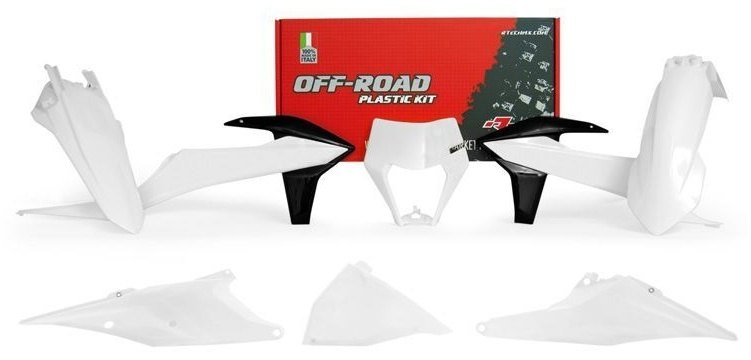 RACETECH レーステック プラスチックキット ホワイト／ブラック KTM 150 EXC TPI 250 SIX DAYS EXC-F XC-F 300 ERZBERGRODEO XC 350 450 500 フルカウル・外装セット カウル関連 外装
