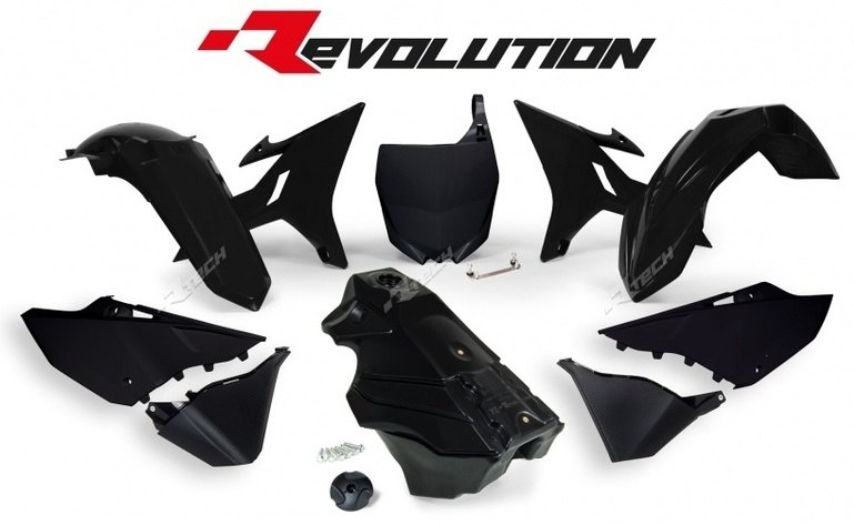 RACETECH レーステック レボリューション プラスチックキット + タンクカバー ブラック ヤマハ YZ125／250 YZ 125 250 YAMAHA フルカウル・外装セット カウル関連 外装