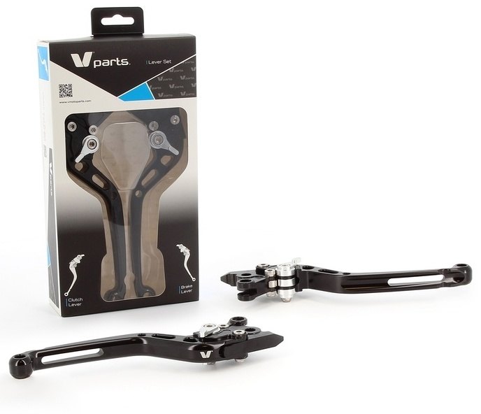 V PARTS ブイパーツ V-PARTS スタンダードレバー 175mm CNC ブラック／アルミ製ボルトアダプター付き(ペア)Yamaha YZF-R1 YAMAHA ヤマハ ブレーキ・クラッチレバーセット ハンドル周辺パーツ ハンドル