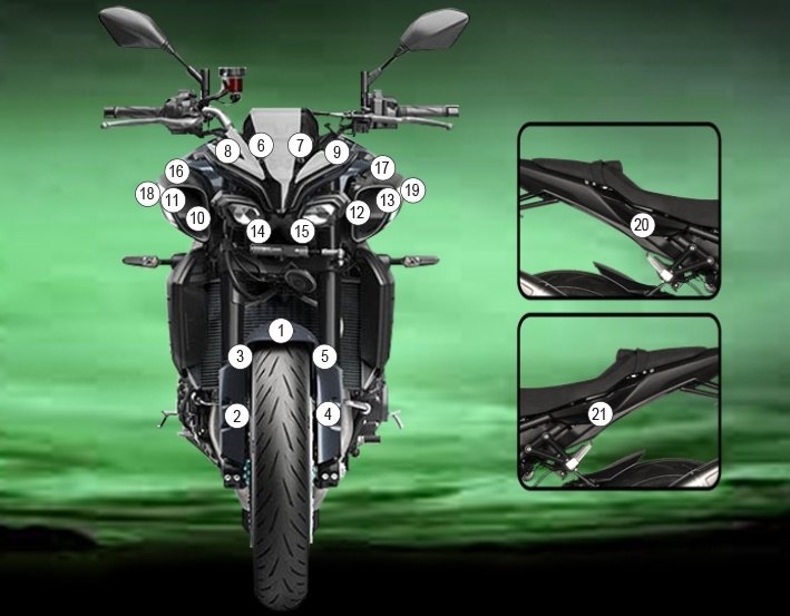 EAZI-GUARD イージーガード 車種別ストーンチッププロテクションフィルム MT-10 YAMAHA ヤマハ プロテクションフィルム・保護フィルム 外装 カラー：マットサーフェス（艶なし）