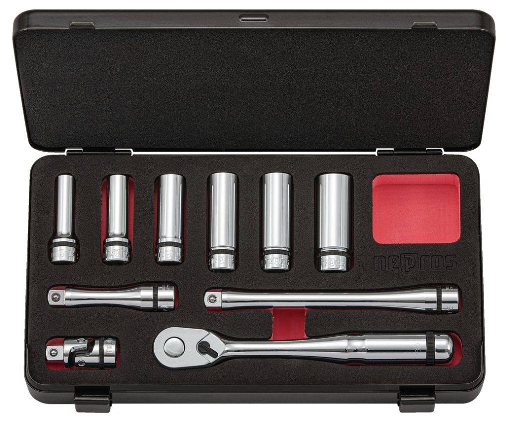 KTC Nepros ネプロス 9.5sq.ディープソケットレンチセット[10点]ケース付き セット工具