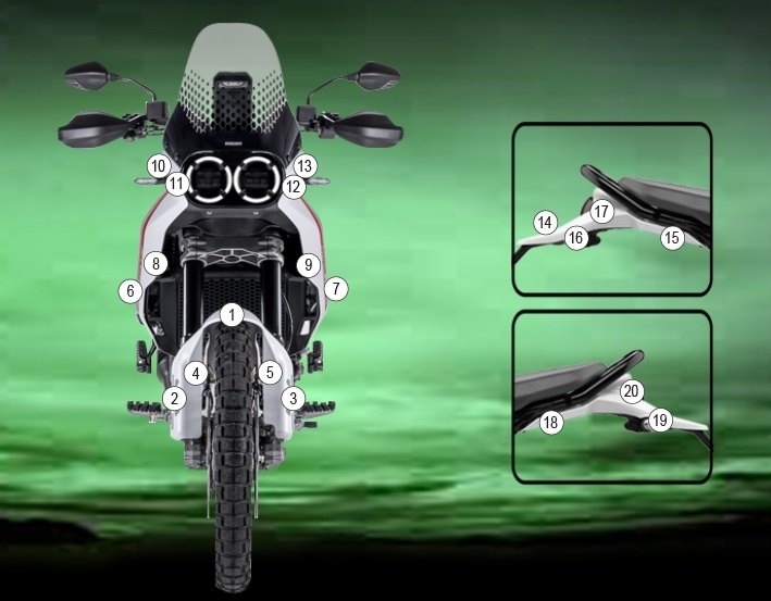 EAZI-GUARD イージーガード 車種別ストーンチッププロテクションフィルム DESERT X DUCATI ドゥカティ プロテクションフィルム・保護フィルム 外装 カラー：グロスサーフェス（艶あり）
