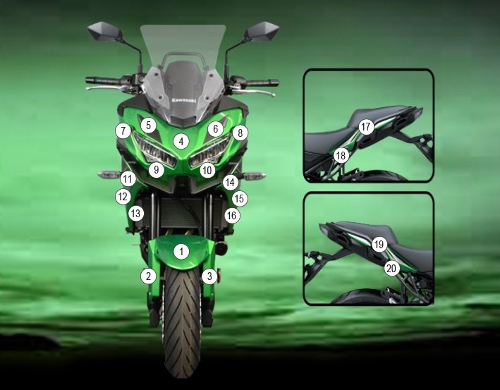 EAZI-GUARD イージーガード 車種別ストーンチッププロテクションフィルム VERSYS 650 KAWASAKI カワサキ プロテクションフィルム・保護フィルム 外装 カラー：グロスサーフェス（艶あり）