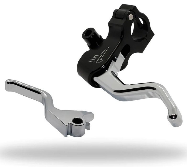 1FNGR ワンフィンガー Easier pull クラッチ＆ブレーキレバーセット FXR HARLEY-DAVIDSON ハーレーダビッドソン ブレーキ・クラッチレバーセット ハンドル周辺パーツ ハンドル カラー：OEMルック(クロムのレバーとブラックのボディ)