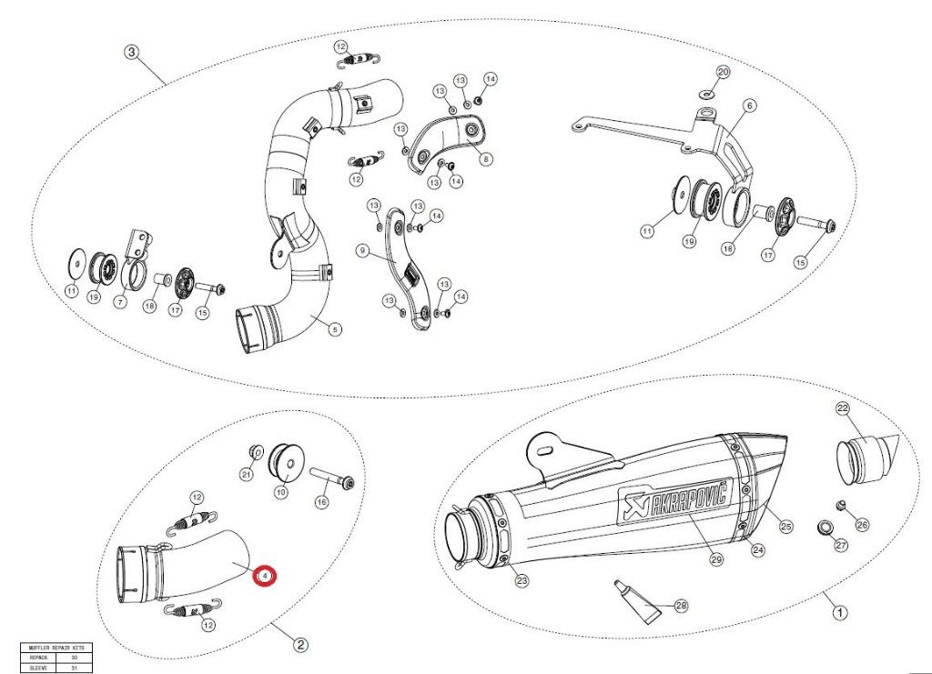 AKRAPOVIC アクラポビッチ 【リペアパーツ】L-B12SO5T/1 link pipe ti RNINE T BMW エキゾーストパイプ マフラー