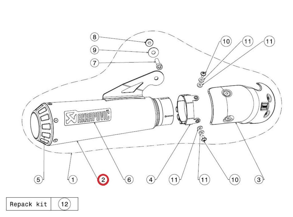 AKRAPOVIC アクラポビッチ 【リペアパーツ】M-HB00106T muffler ti S1000R S1000RR BMW 補修・汎用サイレンサー マフラー