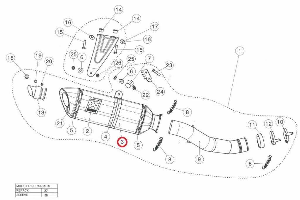 AKRAPOVIC アクラポビッチ 【リペアパーツ】M-R04805C muffler RSV4 TUONOV4 APRILIA アプリリア 補修・汎用サイレンサー マフラー｜ウェビック　店