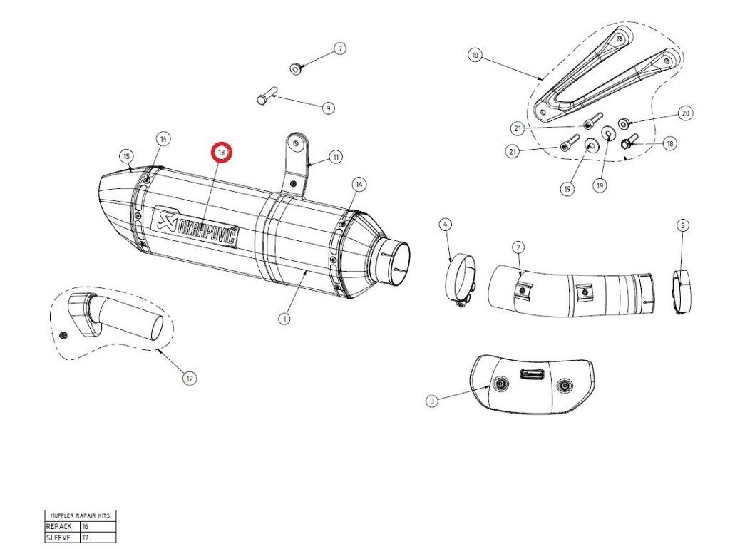 AKRAPOVIC アクラポビッチ 【リペアパーツ】P-HSB10R8/1 heat shield carbon with screws S1000RR BMW エンブレム 外装