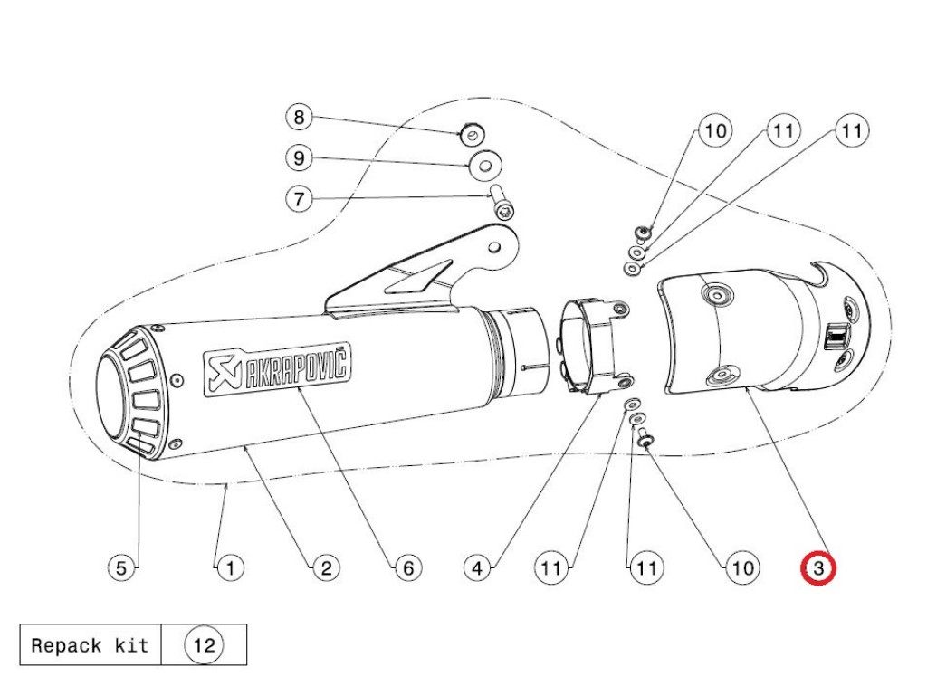AKRAPOVIC アクラポビッチ 【リペアパーツ】P-HSB10SO1 heat shield ca S1000R S1000RR BMW マフラーガード・ヒートガード マフラー