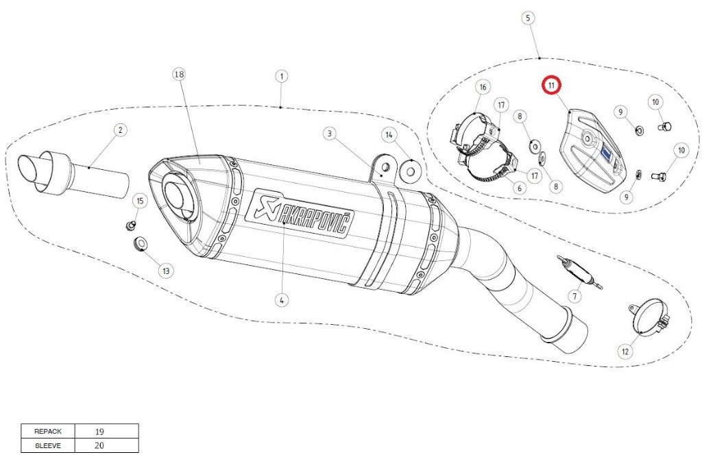 AKRAPOVIC アクラポビッチ 【リペアパーツ】P-HSD12R2 heat shield ca VERSYS1000 KAWASAKI カワサキ マフラーガード・ヒートガード マフラー