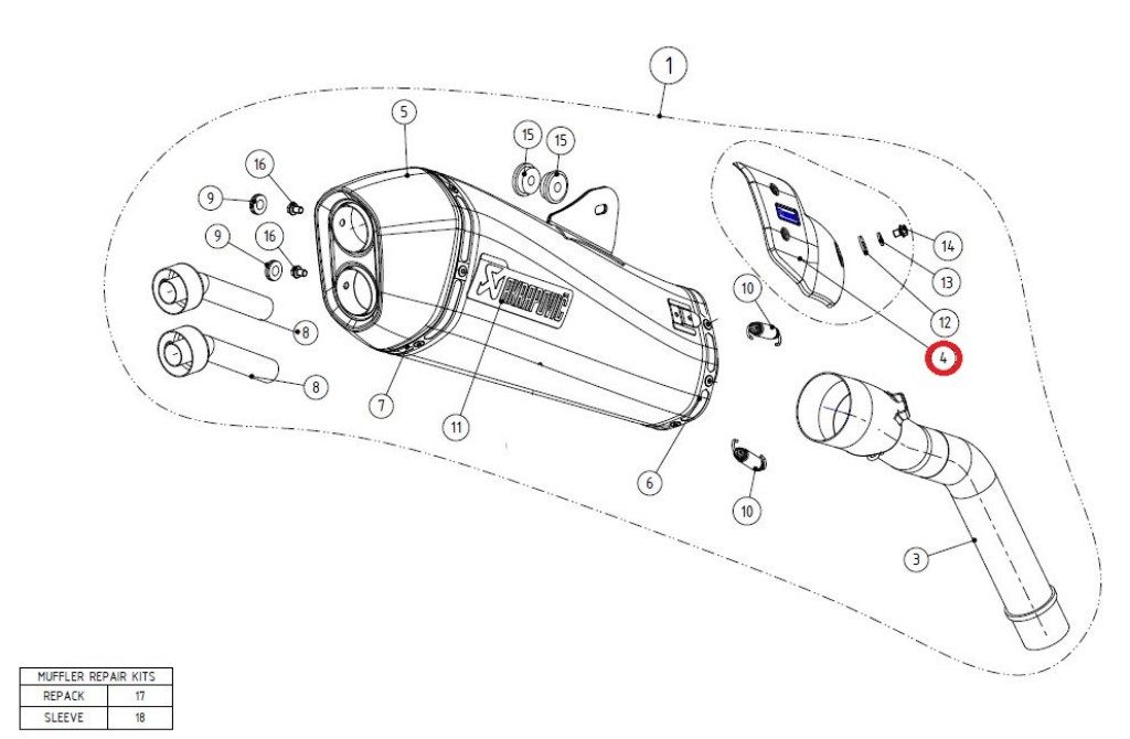 AKRAPOVIC アクラポビッチ 【リペアパーツ】P-HST80CA1 heat shield ca TIGER800 TIGER800XC TIGER800XCA TIGER800XCX TIGER800XR TIGER800XRT TIGER800XRX TRIUMPH トライアンフ マフラーガード・ヒートガード マフラー