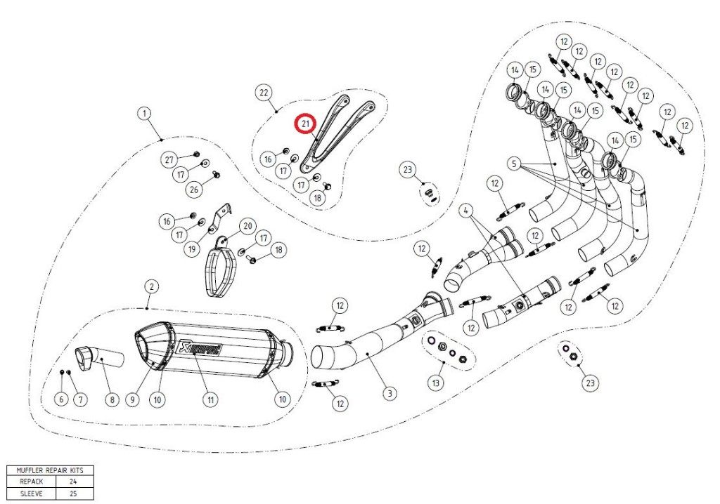 AKRAPOVIC アクラポビッチ 【リペアパーツ】P-MBB10R1/1 muffler bracket S1000R S1000RR BMW マフラーステー マフラー