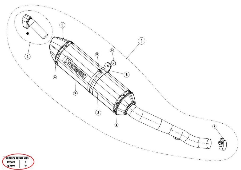 AKRAPOVIC アクラポビッチ 【リペアパーツ】P-RKS324RT40 muffler sleeve kit VFR1200X CROSSTOURER HONDA ホンダ その他マフラーオプション・補修部品 マフラー 25,190円
